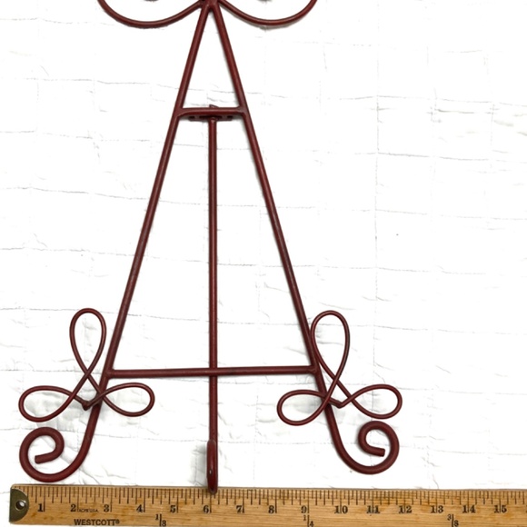 decorative plate stand iron 21" high 12" wide holds small or large handmade - Picture 3 of 7